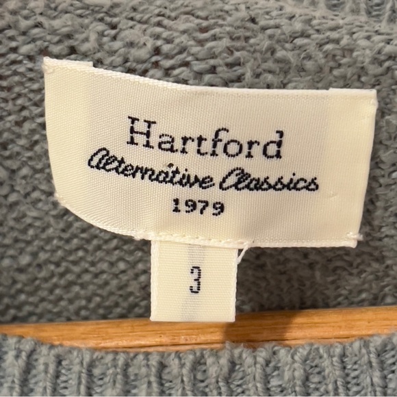 Hartford Cotton Blue Ombré Crew Neck Knit Sweater Size FR3 US8 ($245) - Picture 4 of 5
